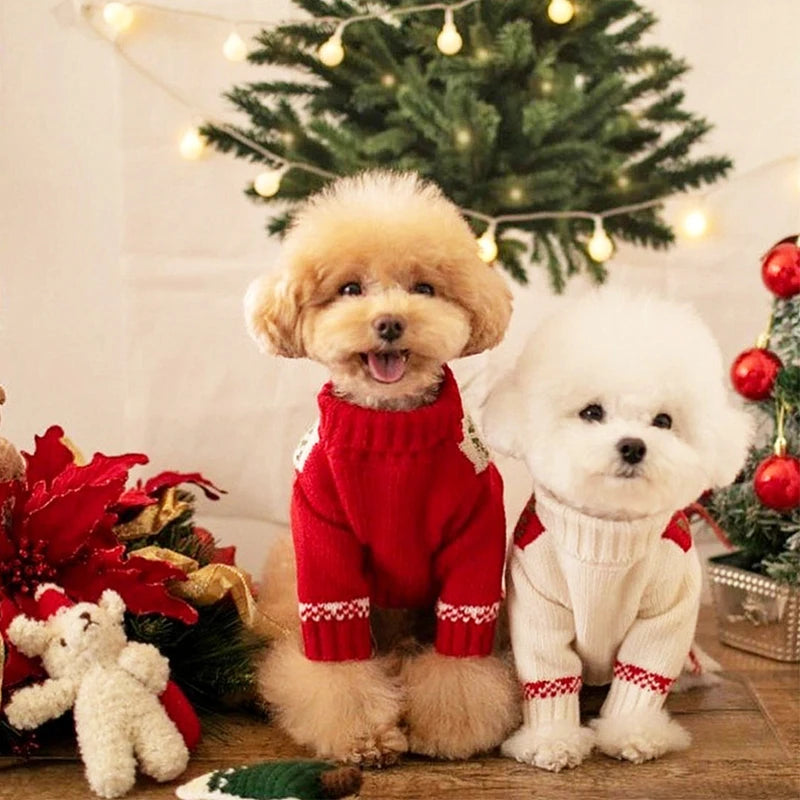 Christmas Wool Dog Sweater - Warm Hoodie for Small & Medium Pets