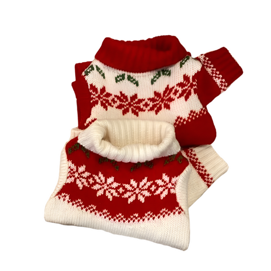 Festive Wool Christmas Dog Sweater