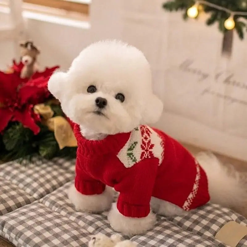 Christmas Wool Dog Sweater - Warm Hoodie for Small & Medium Pets