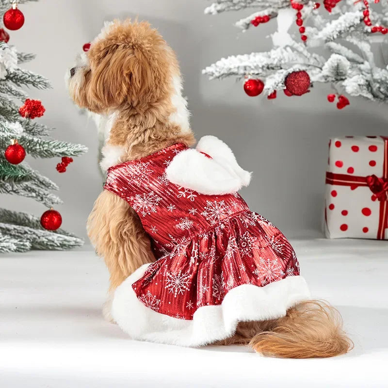 Christmas Snow Princess Dress for Dogs & Cats - Holiday Party Pet Clothing

