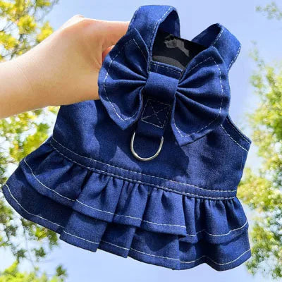 HJKL Denim Harness Dress | Stylish & Practical Dog Clothes for All Sizes