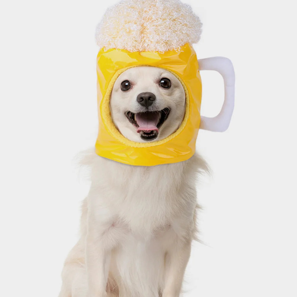 Beer Cup Dog Cosplay Hat – Funny Pet Headwear for Halloween | PoochWear