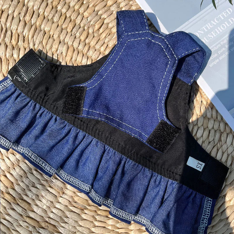 HJKL Denim Harness Dress | Stylish & Practical Dog Clothes for All Sizes