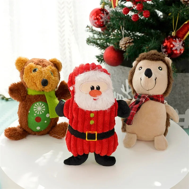 Christmas Squeaky Plush Dog Toys – Santa, Gingerbread & More | Holiday Pet Gifts | PoochWear
