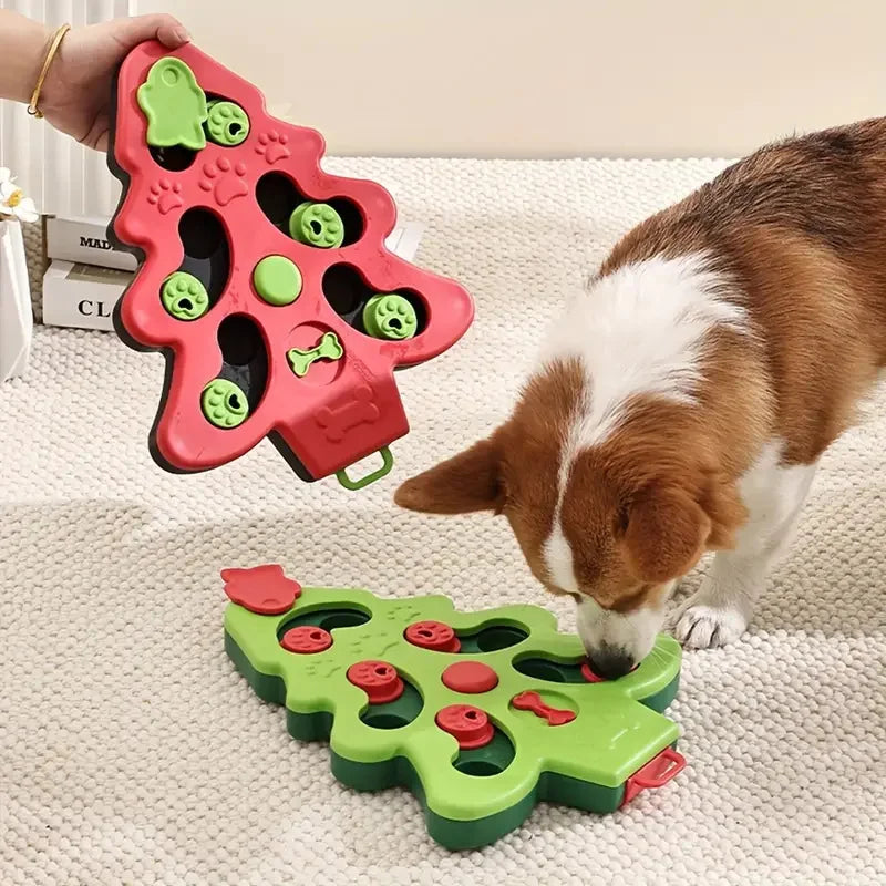 Christmas Tree Slow Feeder Bowl | Interactive Puzzle for Dogs