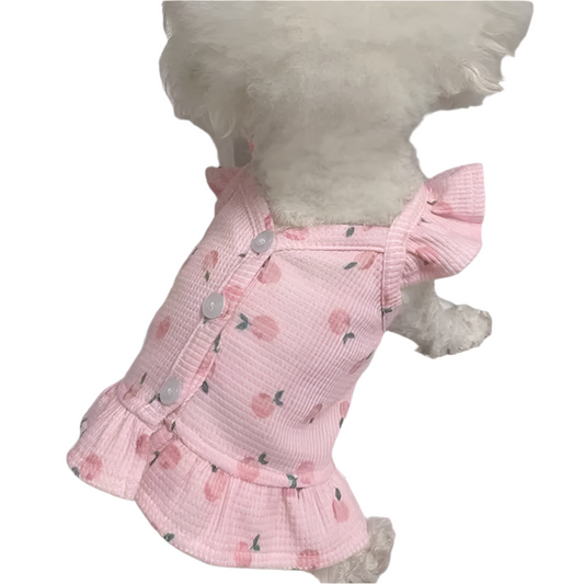 Peach Blossom Flying Sleeve Dog Dress