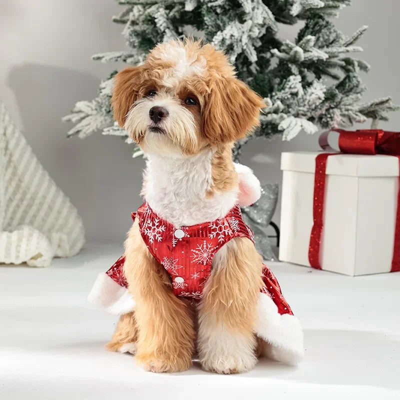 Christmas Snow Princess Dress for Dogs & Cats - Holiday Party Pet Clothing

