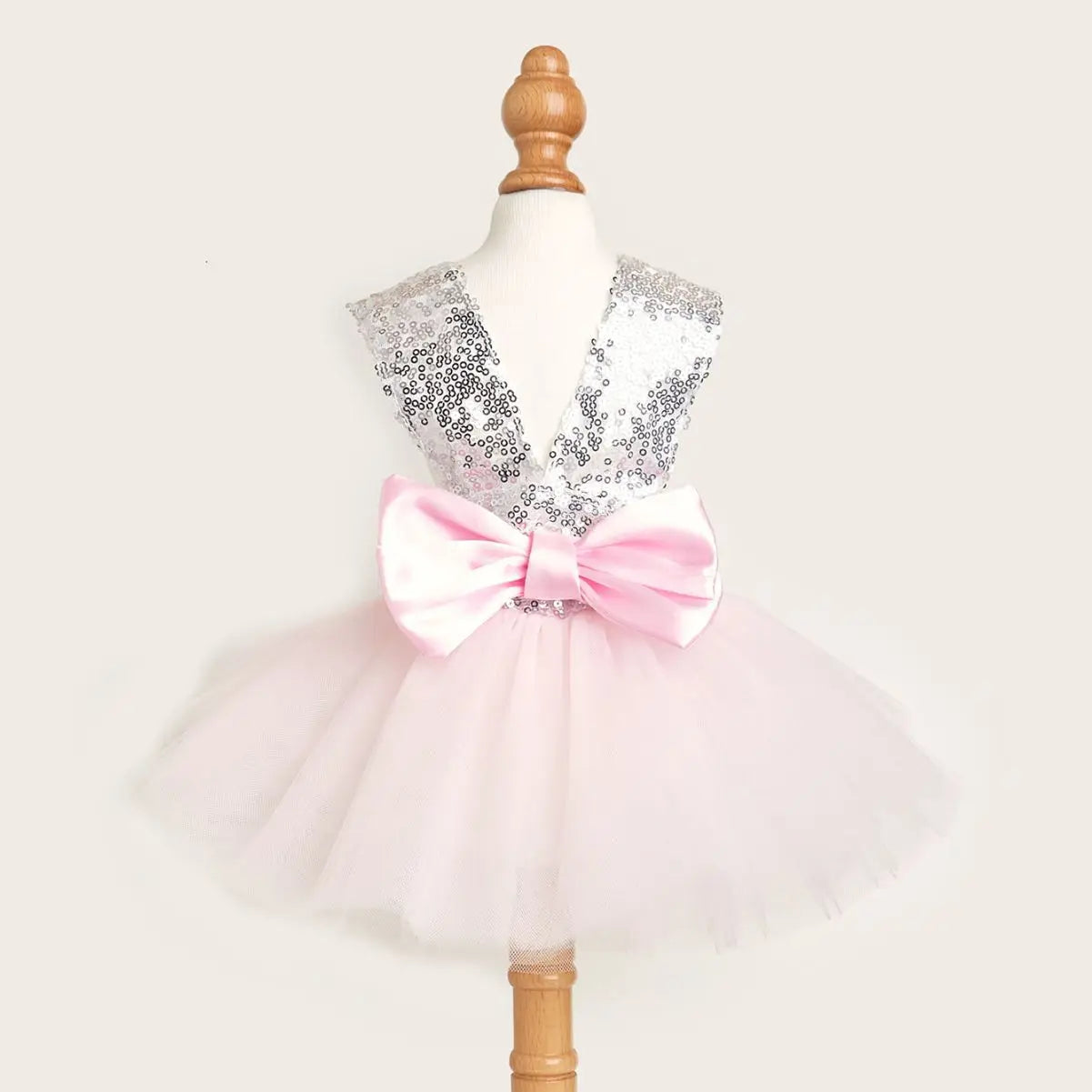 GlamourBow Sequin Dog Dress | Elegant Pet Clothes for Small Dogs and Cats