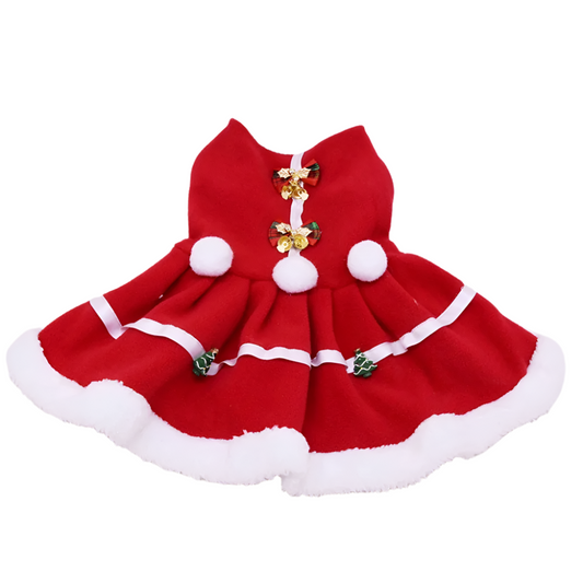 Puffy Red Christmas Dog Dress