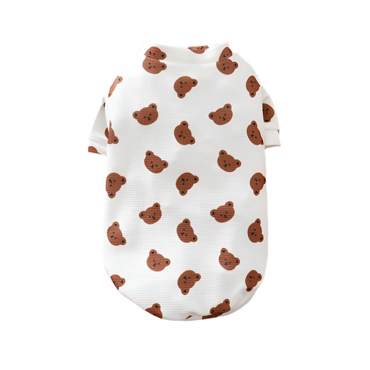 Bear Print Soft Dog T-Shirt