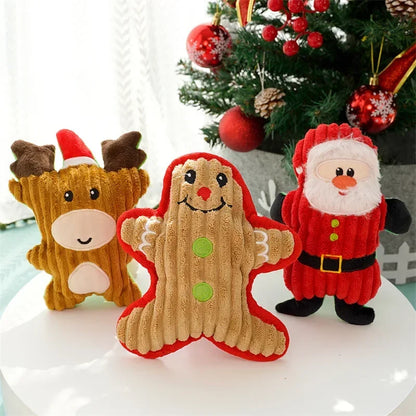 Christmas Squeaky Plush Dog Toys – Santa, Gingerbread & More | Holiday Pet Gifts | PoochWear
