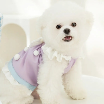 FlutterBow Princess Dog Dress | Fashionable Flying Sleeves Skirt for Small to Medium Dogs