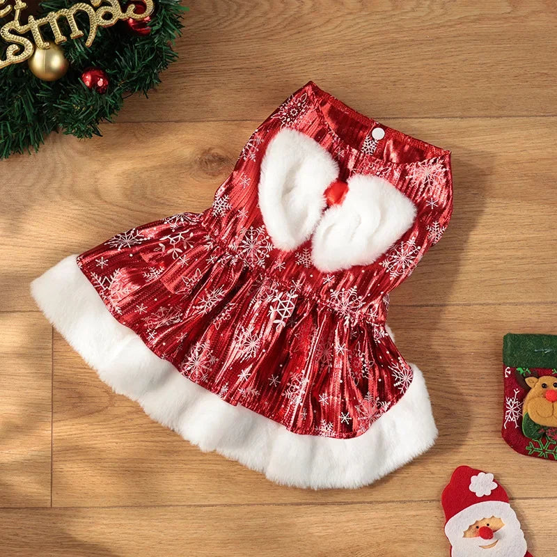 Christmas Snow Princess Dress for Dogs & Cats - Holiday Party Pet Clothing

