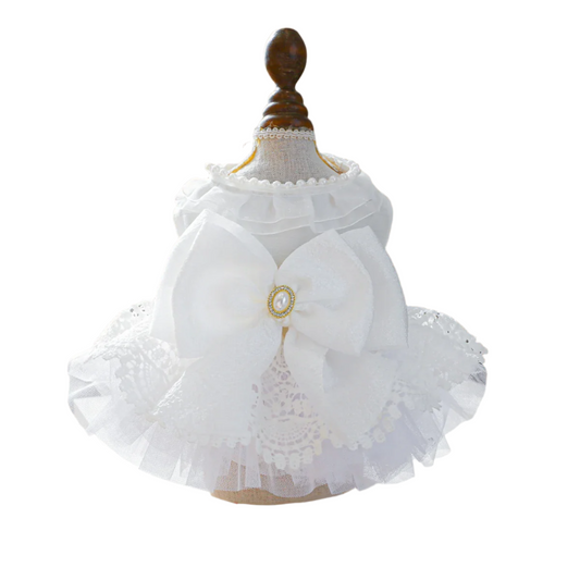 Queen Bow Pet Wedding Dress