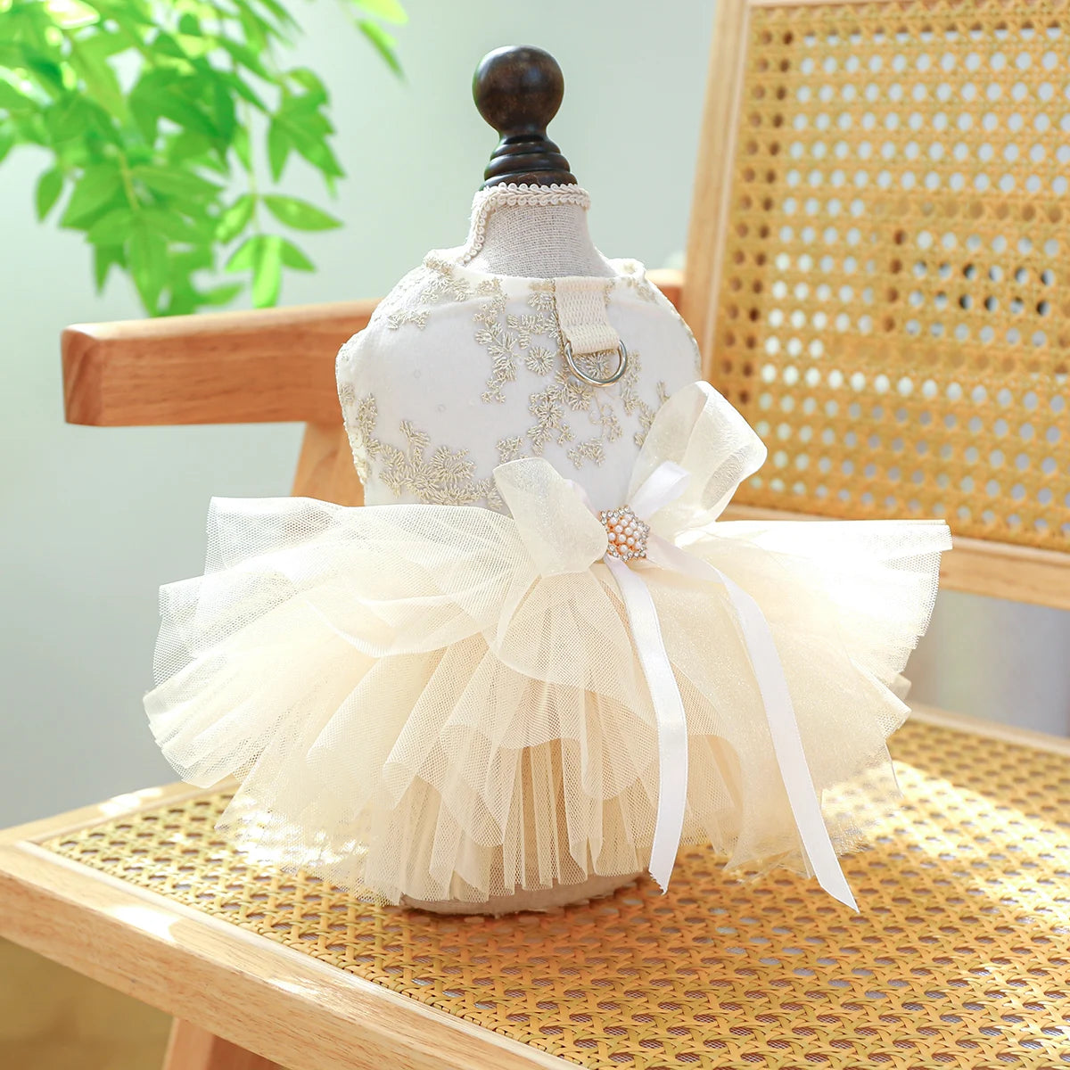 Breathable White Wedding Pet Dress by PETCIRCLE - Stylish Princess Attire