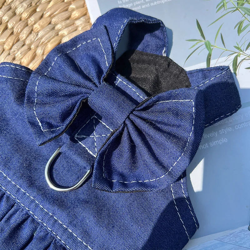 HJKL Denim Harness Dress | Stylish & Practical Dog Clothes for All Sizes