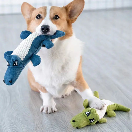 3pcs Pet Chew Toys Interactive Cartoon Animal Plush Alligator Shape Dog Sound Toy Gnawing Grinding Teeth Training Supplies 01