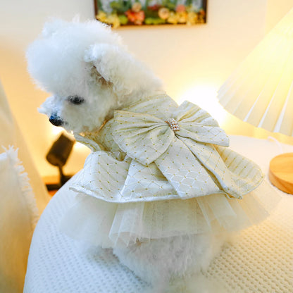 Sky Star Bow Princess Pet Dress - Magical & Comfortable for Spring and Summer