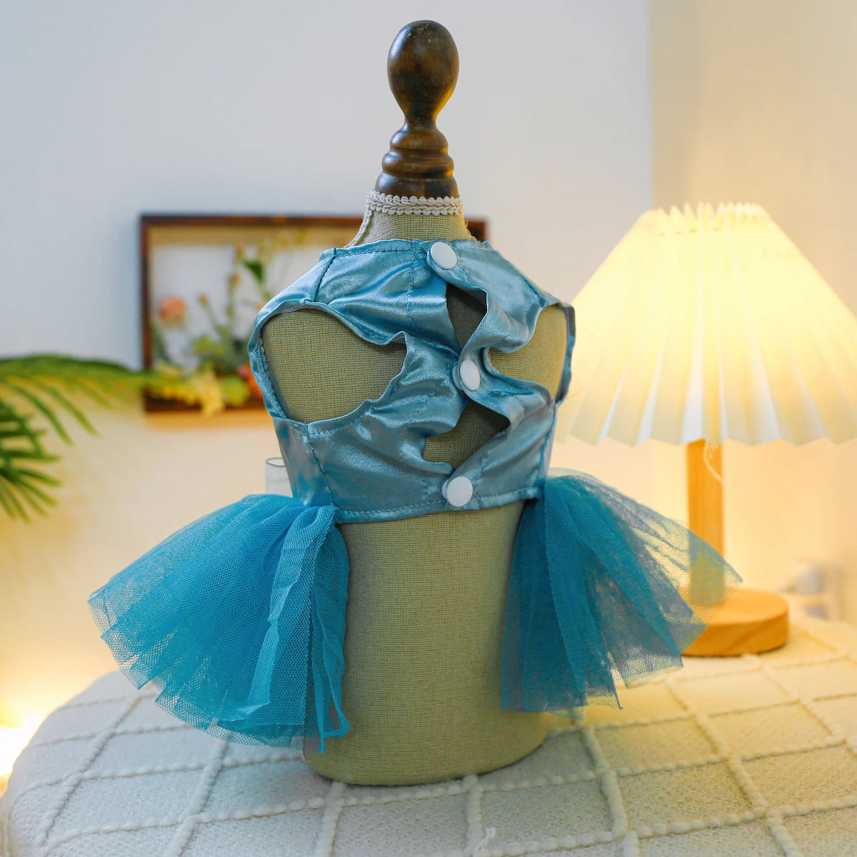 Blue Bowtique Pet Dress - Elegant & Playful Ensemble for Dogs