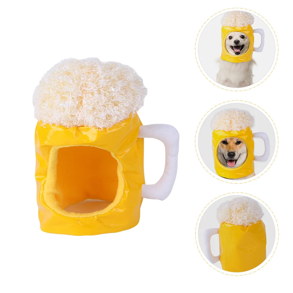 Beer Cup Dog Cosplay Hat – Funny Pet Headwear for Halloween | PoochWear