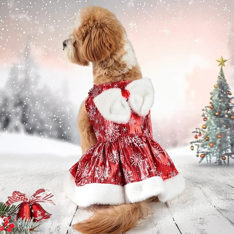 Christmas Snow Princess Dress for Dogs & Cats - Holiday Party Pet Clothing

