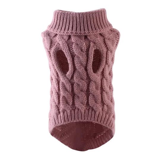 Cozy Winter Turtleneck Knitted Dog Sweater for Small & Medium Dogs & Cats

