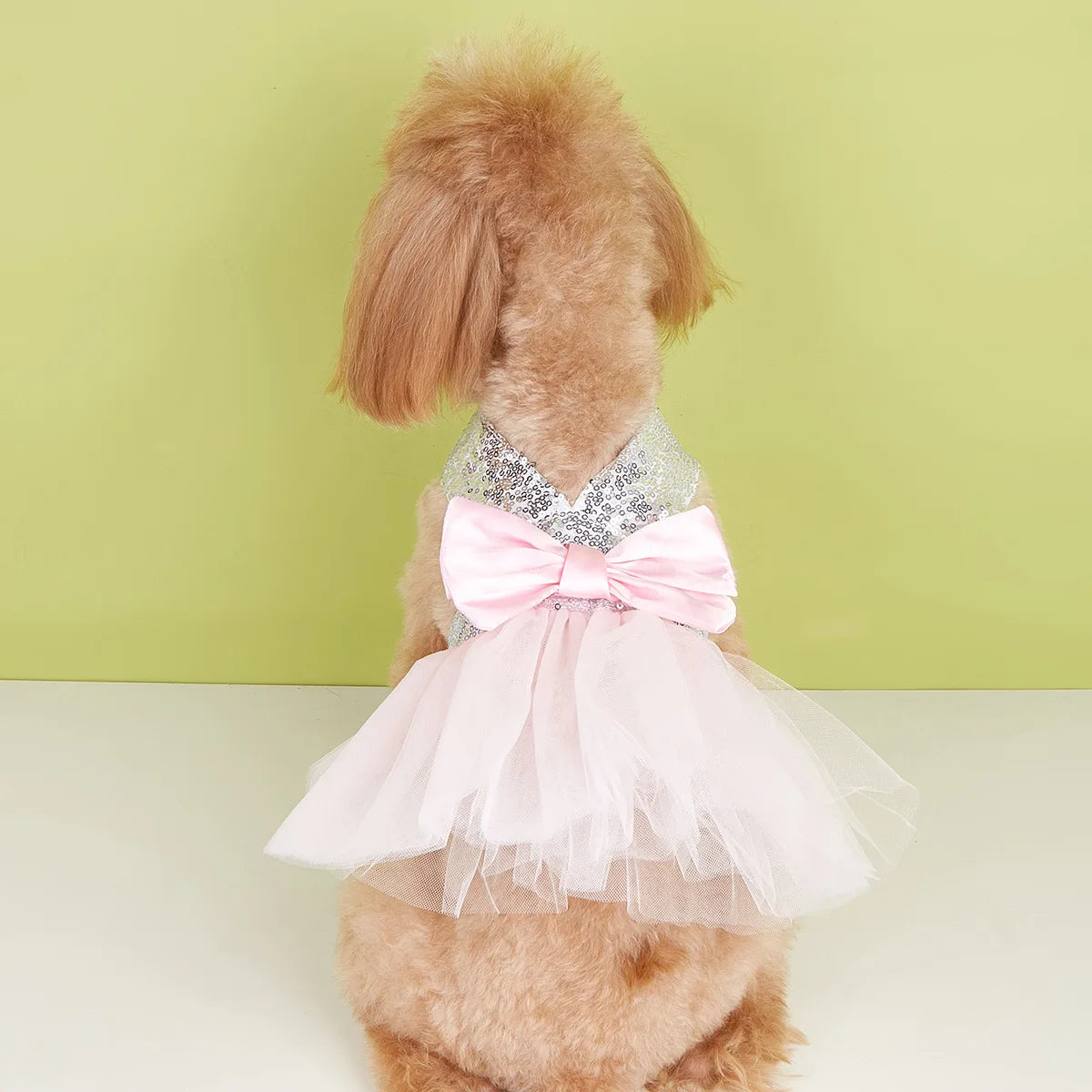 GlamourBow Sequin Dog Dress | Elegant Pet Clothes for Small Dogs and Cats