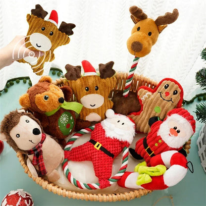 Christmas Squeaky Plush Dog Toys – Santa, Gingerbread & More | Holiday Pet Gifts | PoochWear
