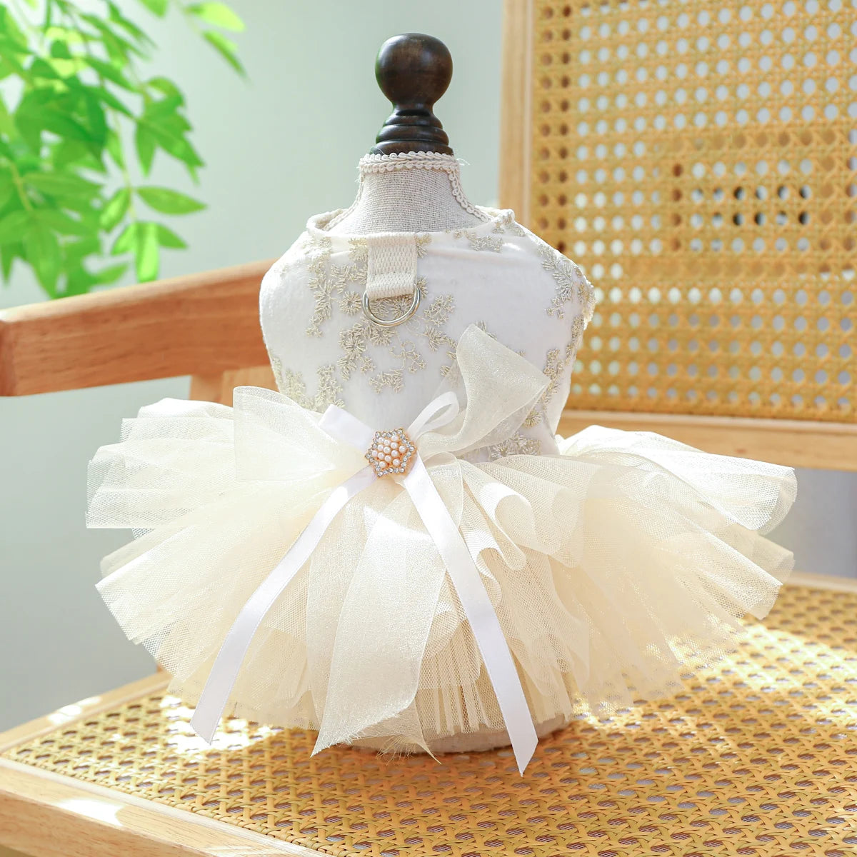 Breathable White Wedding Pet Dress by PETCIRCLE - Stylish Princess Attire