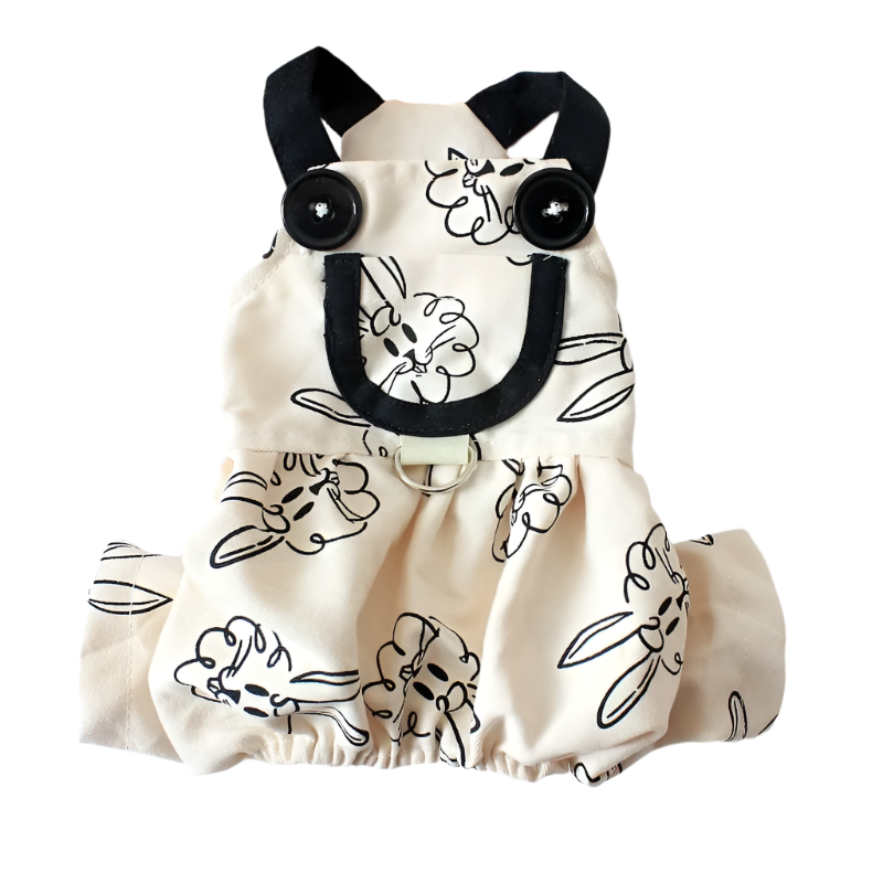 Bunny Print Dog Suspender Jumpsuit